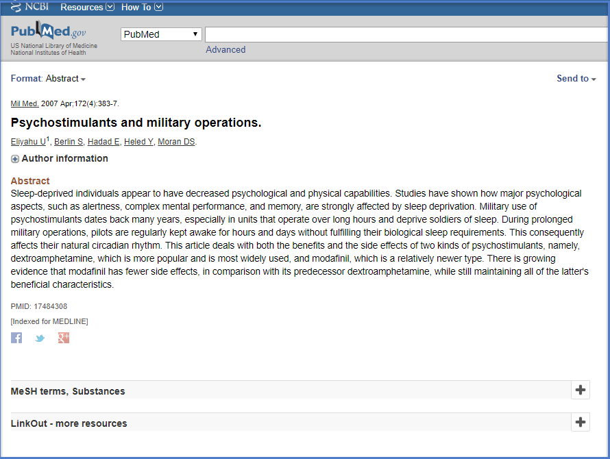 Psychostimulants and military operations
